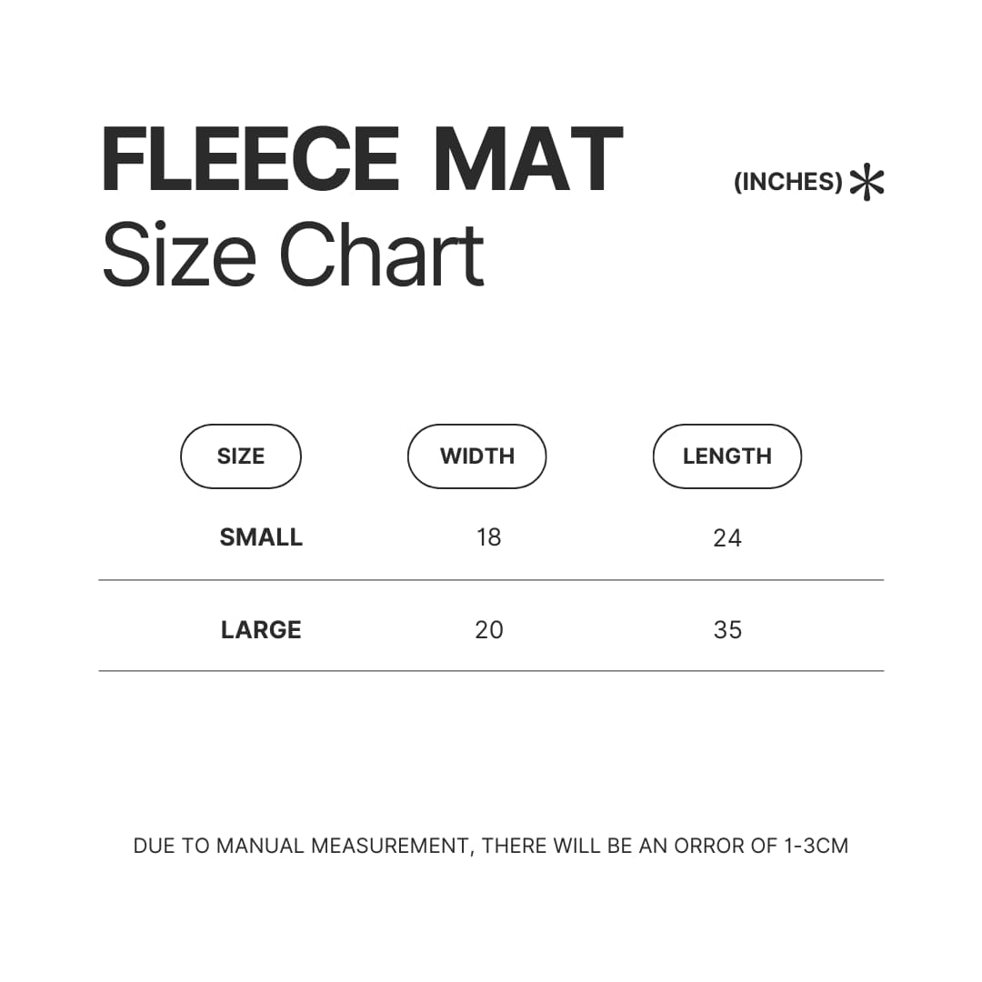 Fleece Mat Size Chart - Rurouni Kenshin Shop