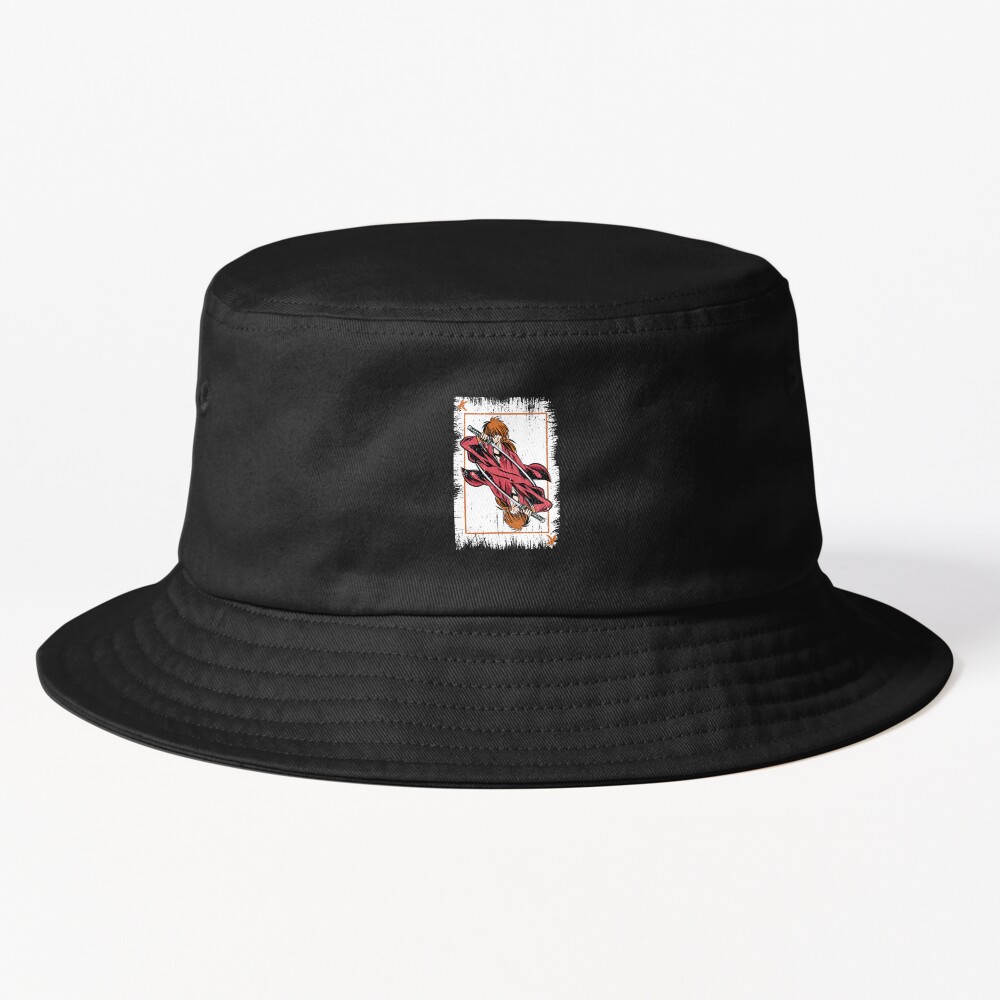 Rurouni Kenshin Samurai X Kenshin Card Grunge Style Bucket Hat