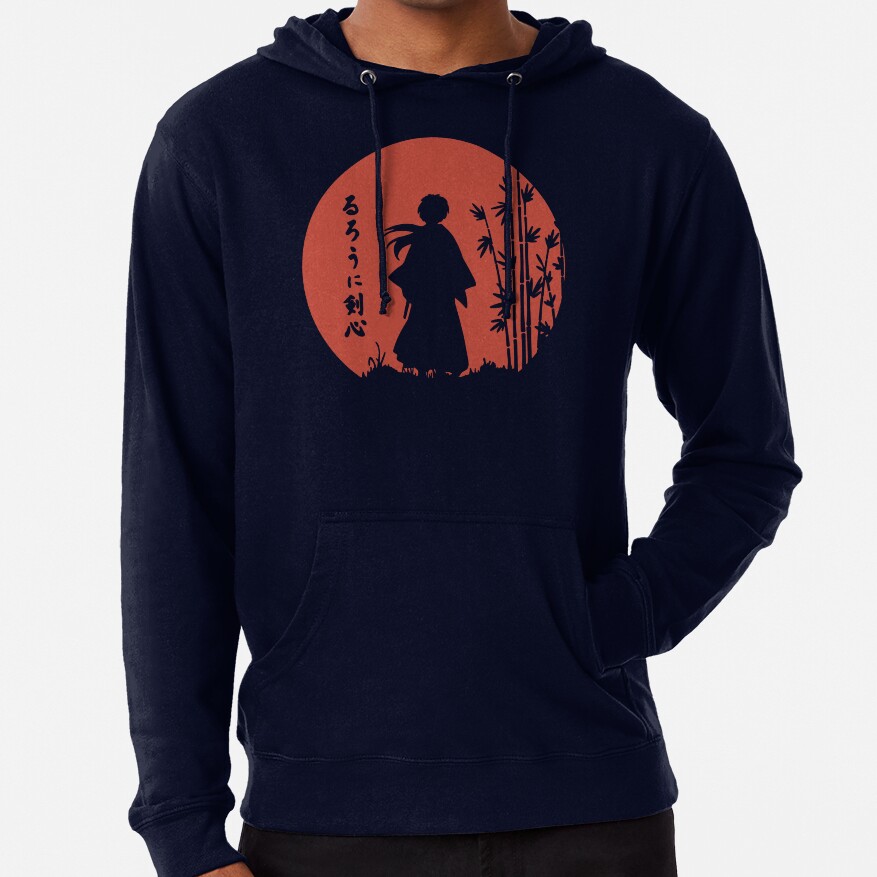 Rurouni Kenshin Retro Vintage Red Moon Hoodie - Image 6