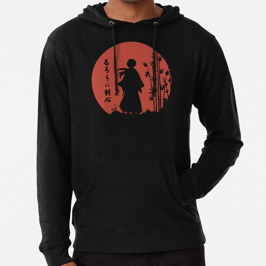 Rurouni Kenshin Retro Vintage Red Moon Hoodie
