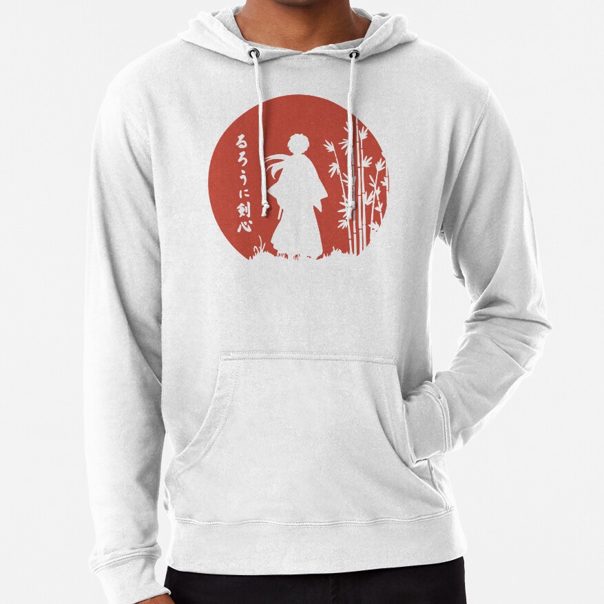 Rurouni Kenshin Retro Vintage Red Moon Hoodie - Image 2