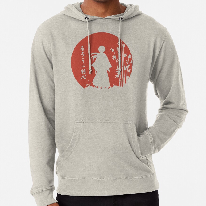 Rurouni Kenshin Retro Vintage Red Moon Hoodie - Image 4