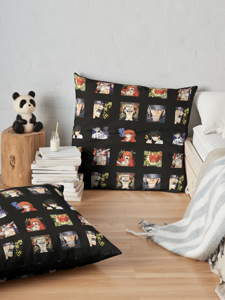 Rurouni Kenshin Pack Emotion Stickers Throw Pillow - Image 2