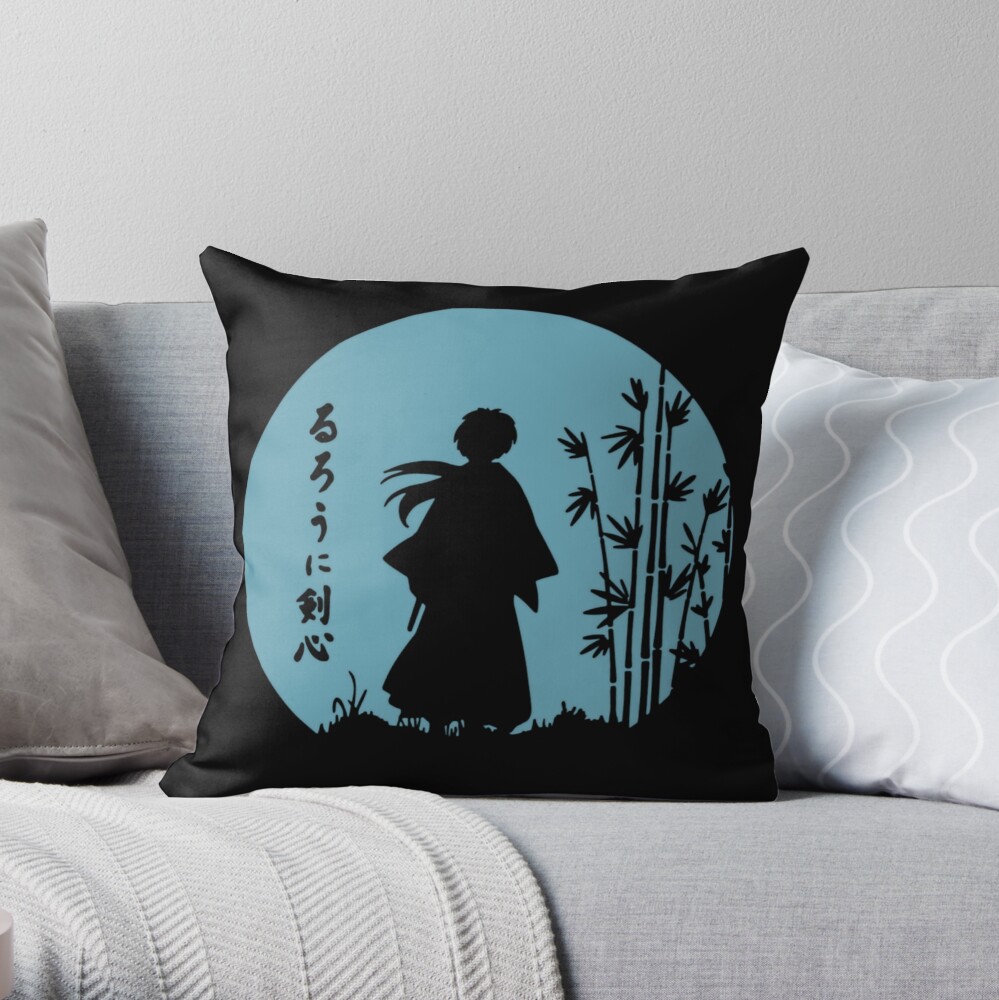 Rurouni Kenshin Blue V1 Tshirt Throw Pillow