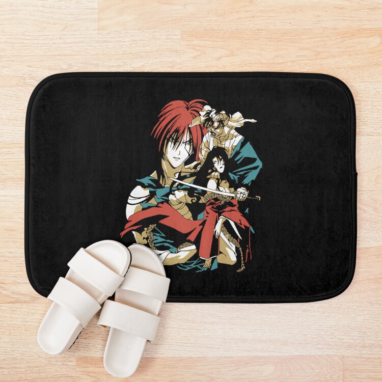 Rurouni Kenshin Retro Vintage Characters Bath Mat - Image 3