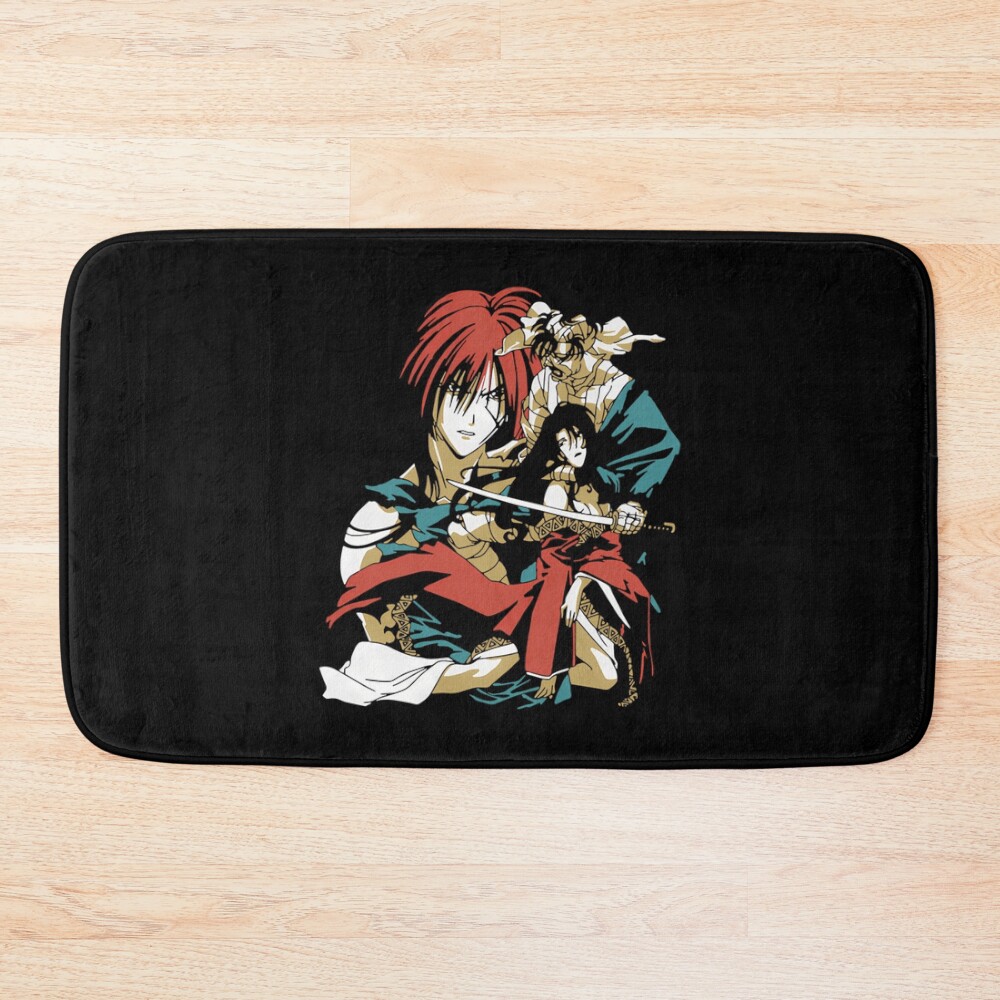 Rurouni Kenshin Retro Vintage Characters Bath Mat